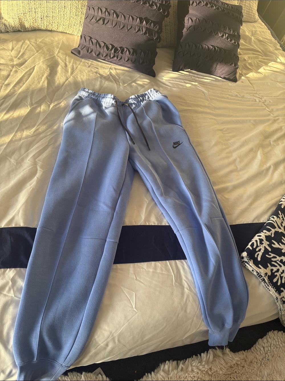 Nike Light Blue Joggers with Drawstring
